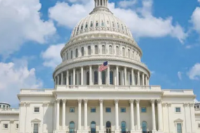 Front facade of United States Capitol in Washington DC